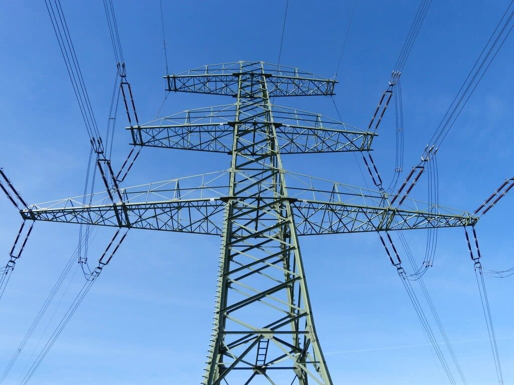 High-voltage electricity transmission towers