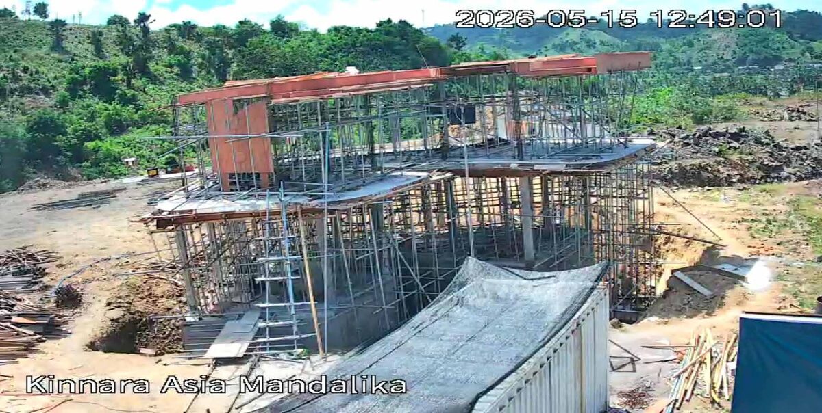 Live CCTV image of the Mandalika display villa roof structure dated 15 May 2026